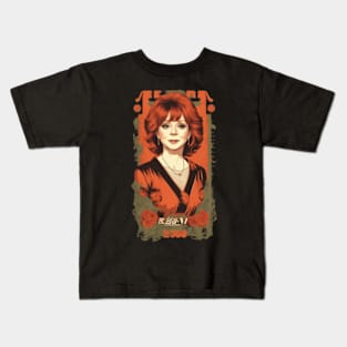 reba mcentire//vintage vektor 80s style v2 Kids T-Shirt